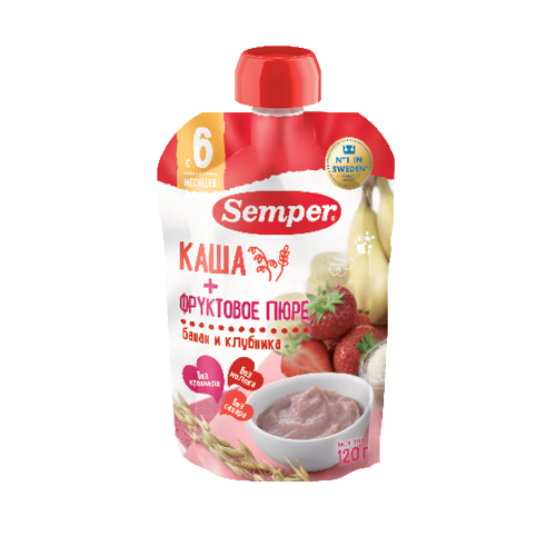 Semper - Khilfafa pouch banana-strawberry /6 months+/ 120g 1330