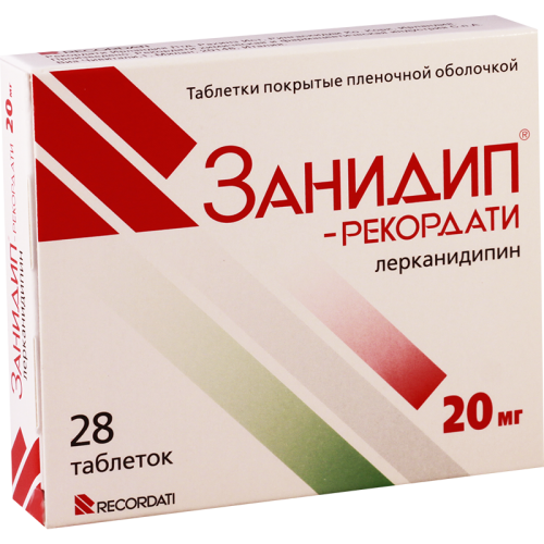 Zanidip-recordat tab 20mg #28