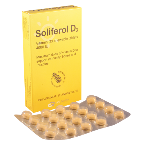 Soliferol D3 chewable tab 4000 IU #20