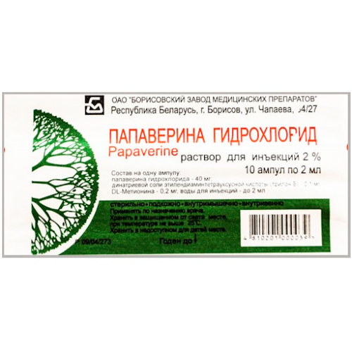 Papaverini hydrochloridum amp 2% 2ml #10