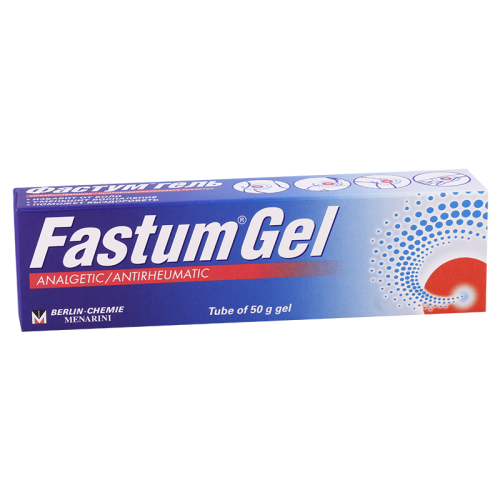 Fastum gel 2.5% 50g tub.