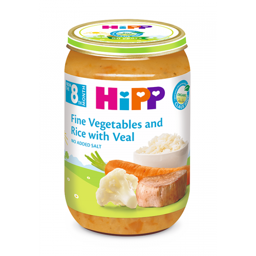 Hippi puree Veal meat with rice and vegetables 220gr