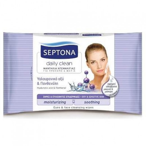 SEPTONA COSMETIC WIPES with HYALURONIC  ACID  Provitamin B5 1018-1329 4563-6064/6217