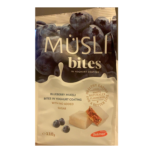 TEKMAR - Blueberry muesli bites in yoghurt coating no sugar 110gr 2504