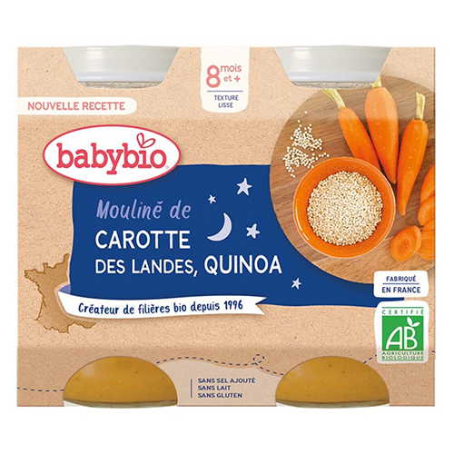 Babybio - 'Good Night' menu - Vegetables Quinoa. 8m. 2x200g