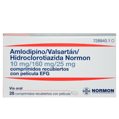 Amlodipino+Valsartan+Hidroclorotiazida Normon tablets 10mg+160mg+25mg #28