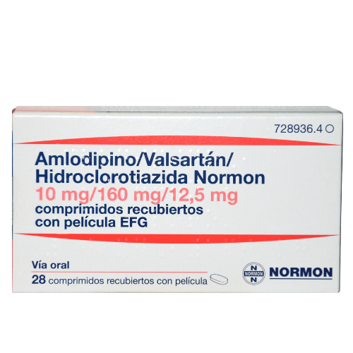 Amlodipino+Valsartan+Hidroclorotiazida Normon tablets 10mg+160mg+12.5mg #28