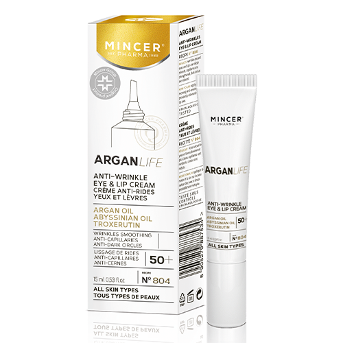 Mincer Pharma Argan Life 50+ Anti Wrinkle/ Anti Capillaries/ Anti Dark Circle eye and Lip Cream for All skin 15 ml