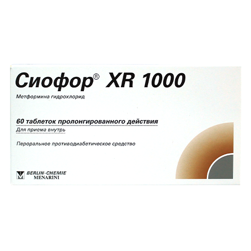 Siofor XR 1000mg prolonged-release tablets №60 (4X15)