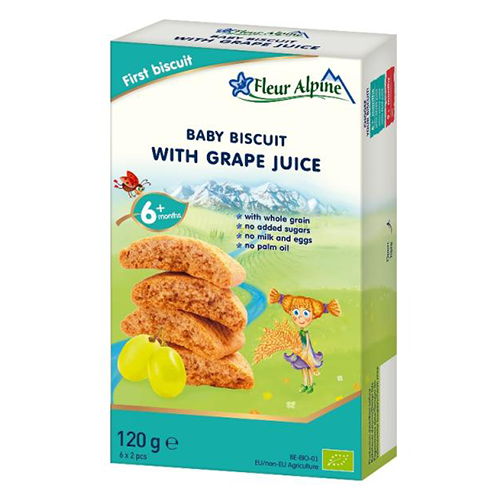 Flower Alpine -  organic biscuits with grape juice /6 months+/ 120g 1844