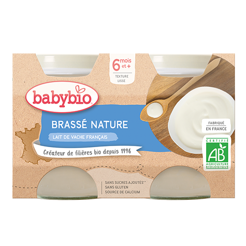 BABYBIO Cows milk yoghurt jar. 6m+. 130 g x 2 pcs