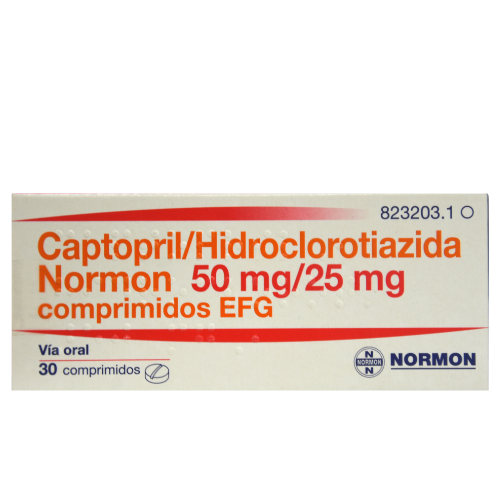 Captopril+Hidroclorotiazida Normon 50mg+25mg tablets №30