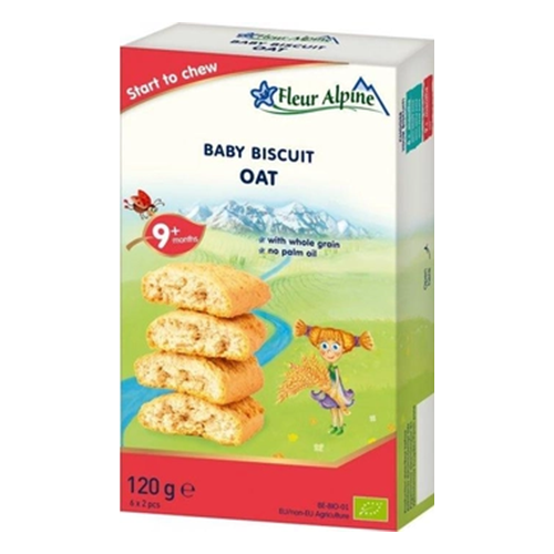 Flower Alpine -  organic biscuits with oats and wheat /9 months+/ 120g 1851