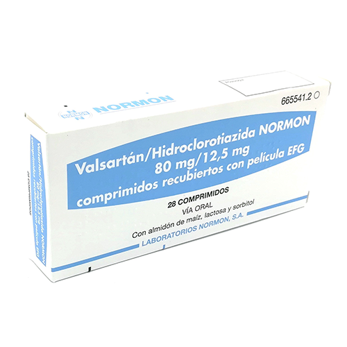 Valsartan+Hidroclorotiazide NORMON 80mg/12.5mg tablets #28