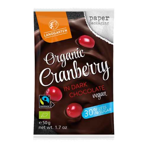 Organic Cranberry in Dark Chocolate (low sugar) 50 g