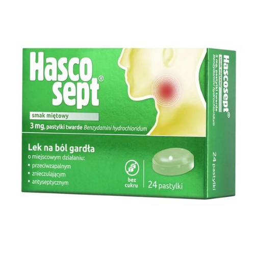 Hascosept Lozenges 3mg sugar-free lozenges with mint flavour №24