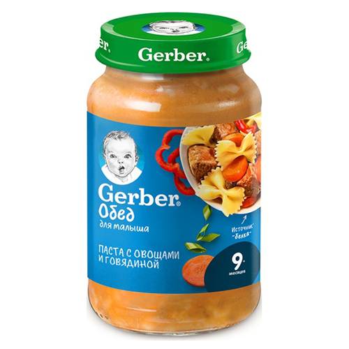 GERBER Pasta Veg Beef 12x190g RU