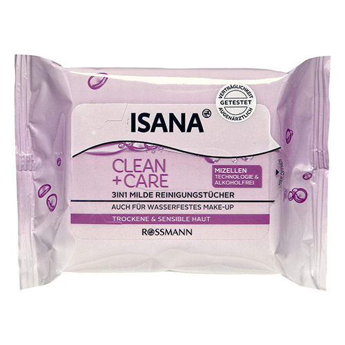 Isana F - facial cleansing wet wipes N10